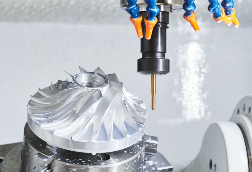5-axis CNC milling of metal impellers
