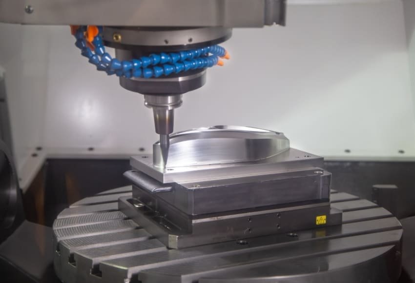 Five-axis milling of metal parts