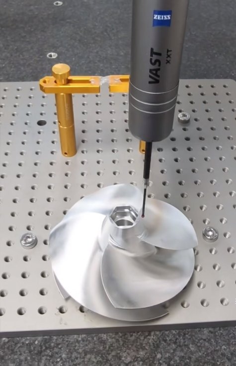 The Zeiss CMM is inspecting the impeller parts