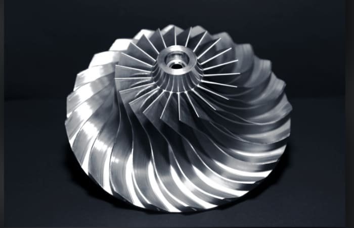 The impeller machined by CNC milling