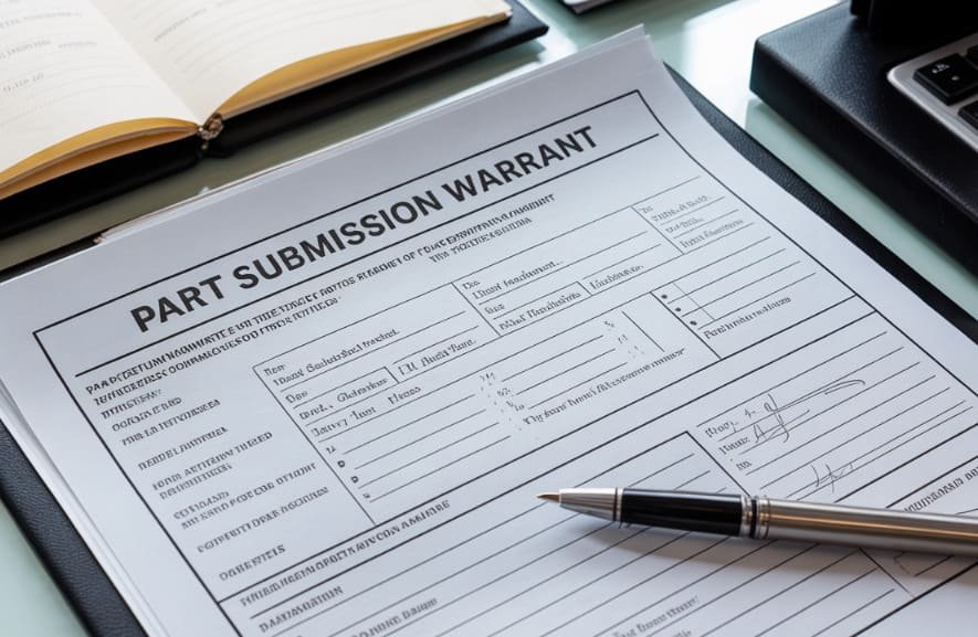 Part Submission Warrant (PSW) form being completed